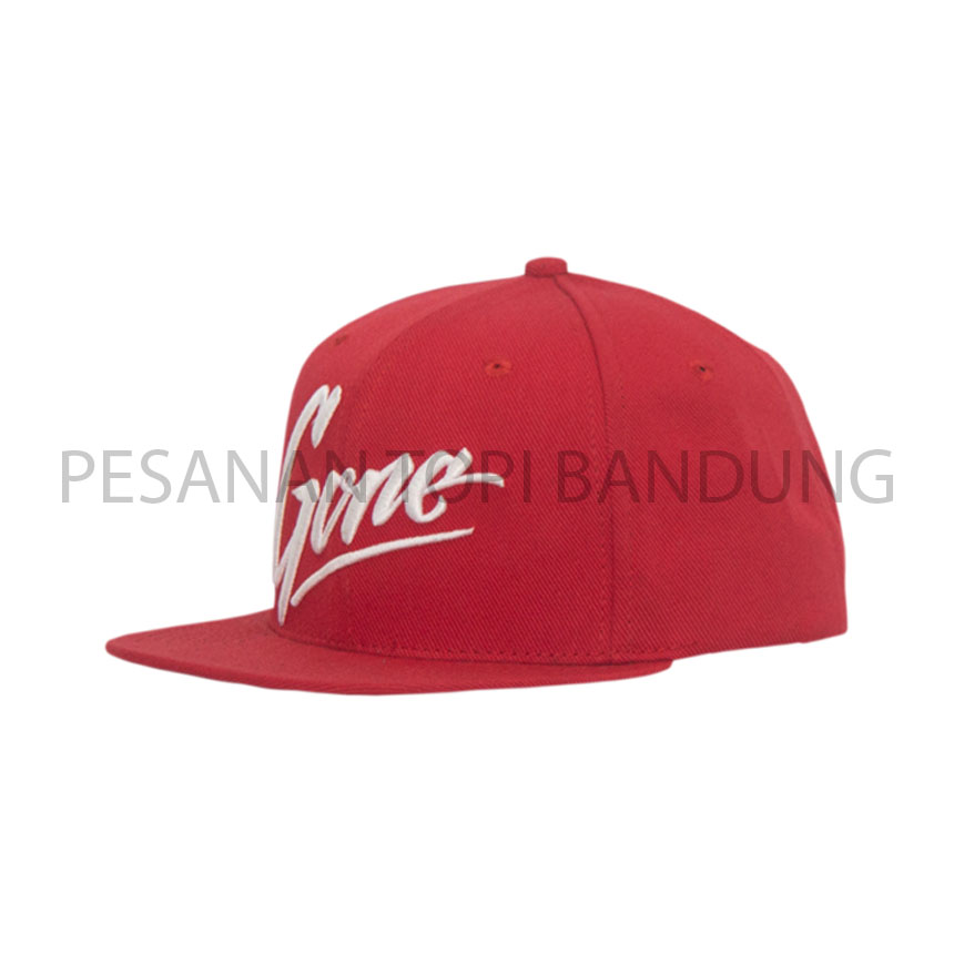 Snapback Merah_pesanan topi pesanan topi_snapback premium bandung